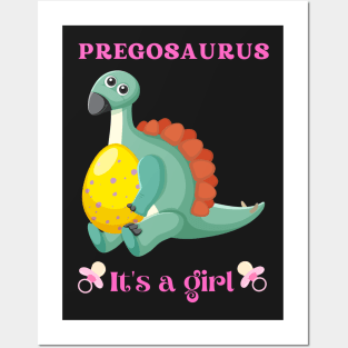 Preggosaurus cute pregnancy dinosaur for a mom to be Posters and Art